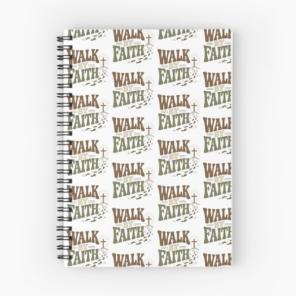 Item preview, Walk by Faith Christian Vintage Typography Shirt designed and sold by Illustrated Faith.