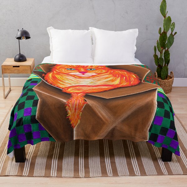 Item preview, If I Fits, I Sits – Psychedelic Cat in a Box designed and sold by artbycassia.