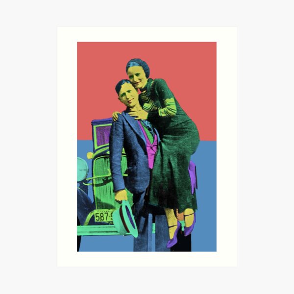 Bonnie and Clyde Pop Art Art Print