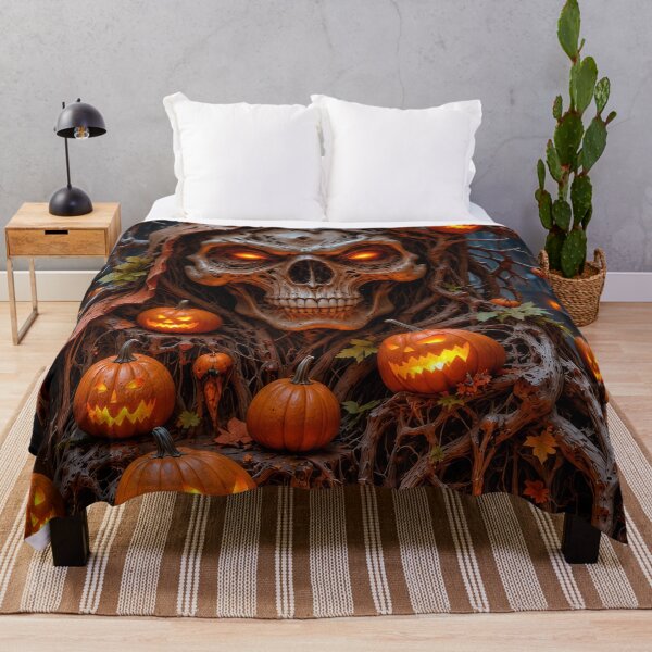 Item preview, Gothic Skull Tree Halloween Pumpkin Horror designed and sold by DrakariArt.