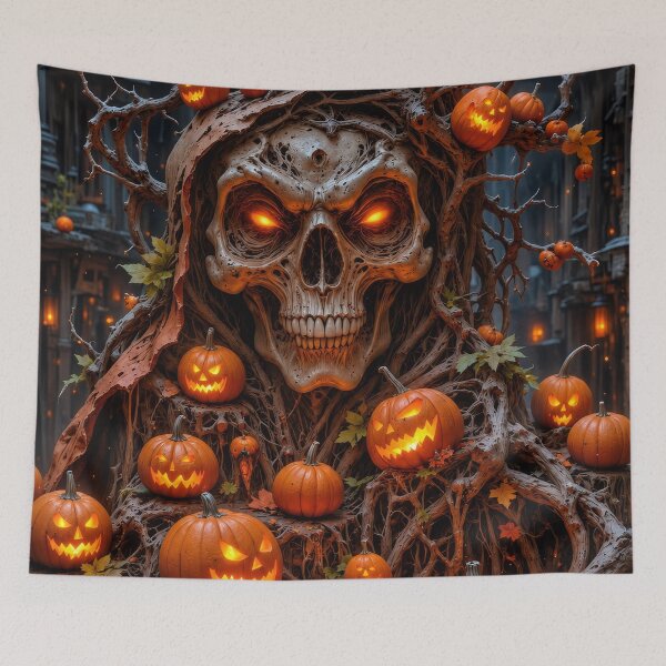 Item preview, Gothic Skull Tree Halloween Pumpkin Horror designed and sold by DrakariArt.