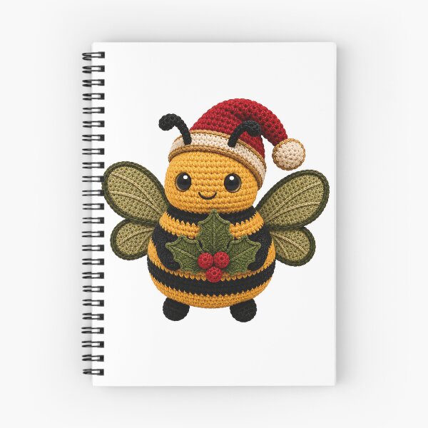 Item preview, Christmas Crochet Bee with Holly – Cute Festive Bumble Bee designed and sold by Digital Culture Studio.