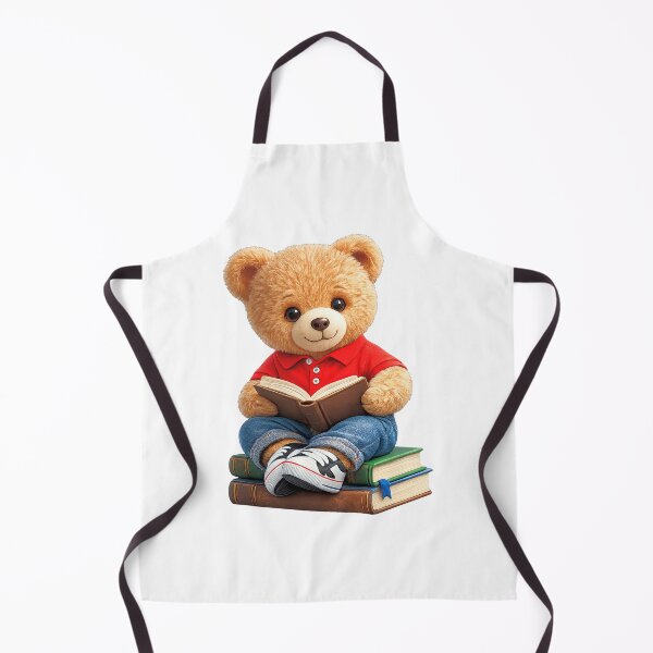 Item preview, Teddy Bear Reading a Book and Sitting on Books Shapes Mania designed and sold by Shapes-Mania.