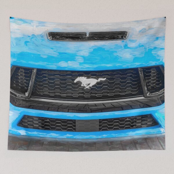 Item preview, 2025 Grabber Blue Ford Mustang GT 5.0 Premium Sports Car Art designed and sold by RichFrancoCars.