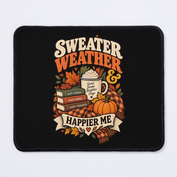 Item preview, Sweater Weather and Happier Me Cozy Fall Autumn designed and sold by Ridaelb.