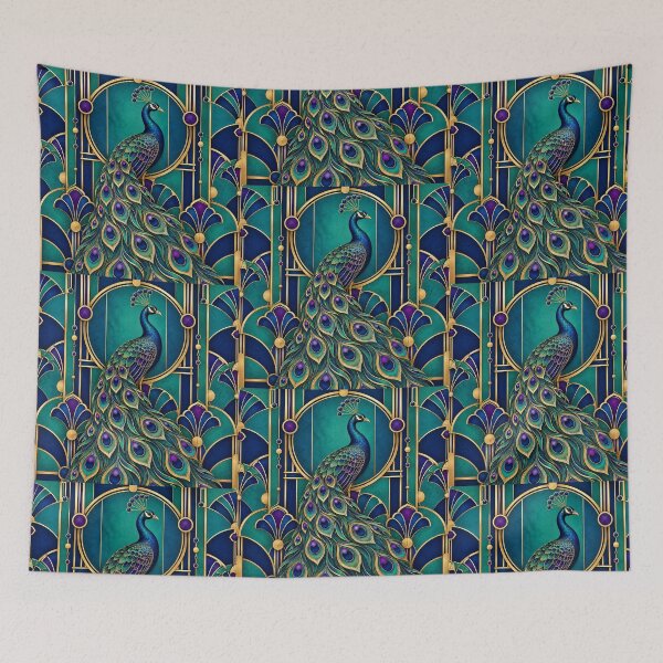 Aperçu de l'œuvre Paon art déco luxe créée et vendue par saranagliccuris.