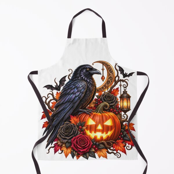 Item preview, Midnight Raven Halloween – Glowing Pumpkin, Moon & Moody Roses designed and sold by Clothes With Smiling Animals Walt Gral.