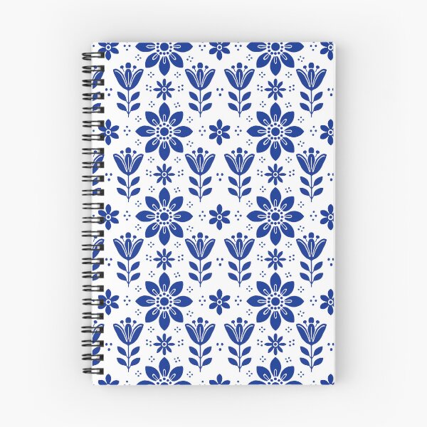 Item preview, Blue Folk Floral Pattern designed and sold by yara.lahdo.