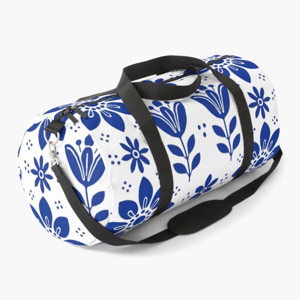 Item preview, Blue Folk Floral Pattern designed and sold by yara.lahdo.