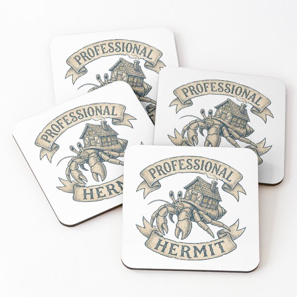Item preview, Professional Hermit Cute Crab Vintage Linocut Antisocial Homebody designed and sold by WorldShop17.