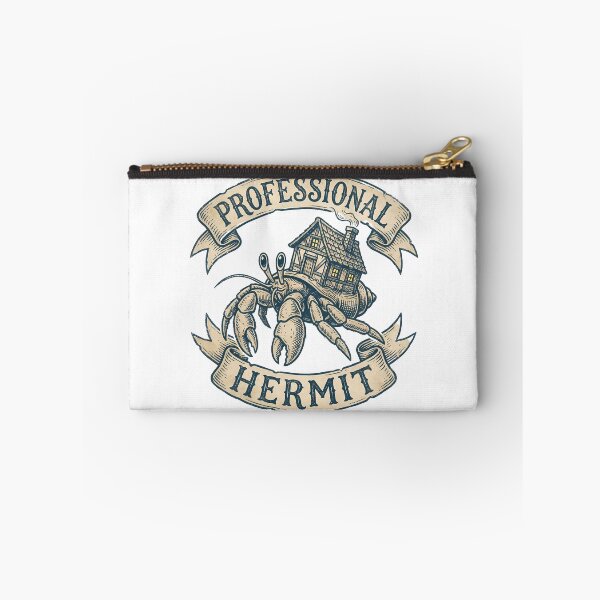 Item preview, Professional Hermit Cute Crab Vintage Linocut Antisocial Homebody designed and sold by WorldShop17.