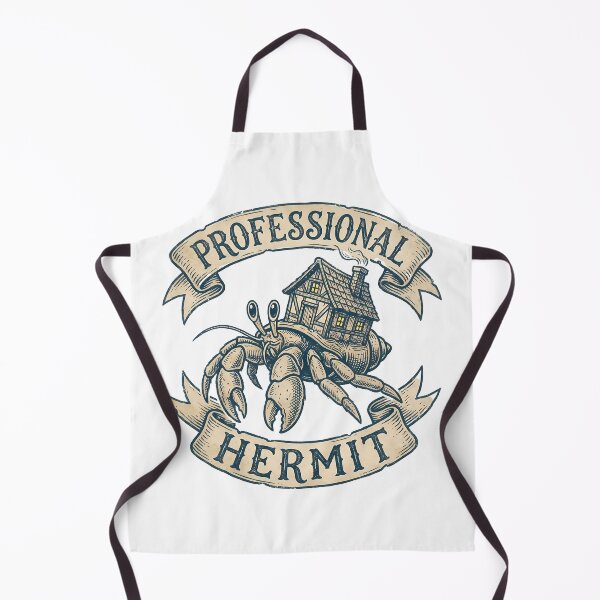 Item preview, Professional Hermit Cute Crab Vintage Linocut Antisocial Homebody designed and sold by WorldShop17.