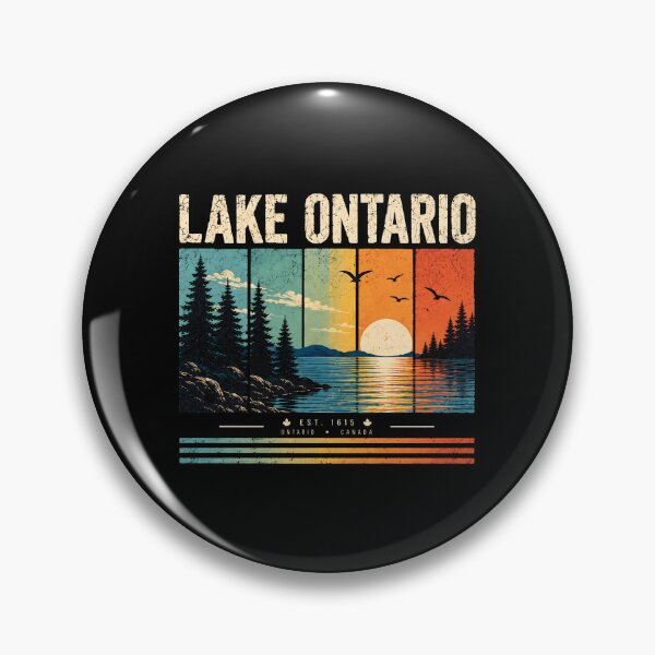 Item preview, Lake Ontario Sunset Vintage Landscape – Ontario Canada Great Lakes Retro Design designed and sold by MAPDDesigns.