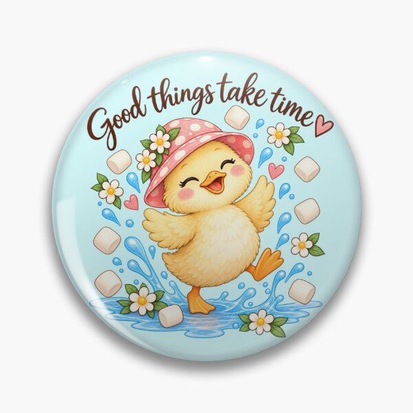 Item preview, Dancing Duck in Marshmallow Rain – Cute Kawaii Duck Watercolor designed and sold by StickyDelights.