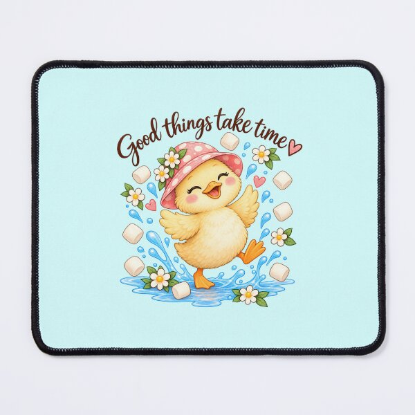 Item preview, Dancing Duck in Marshmallow Rain – Cute Kawaii Duck Watercolor designed and sold by StickyDelights.