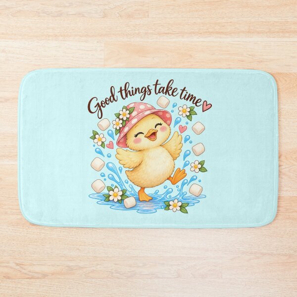 Item preview, Dancing Duck in Marshmallow Rain – Cute Kawaii Duck Watercolor designed and sold by StickyDelights.