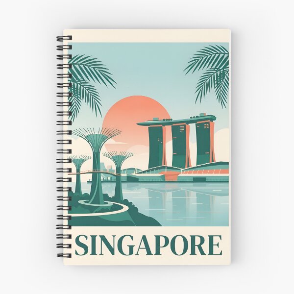 Item preview, Singapore Vintage Travel Poster - Minimalist Marina Bay Art Print designed and sold by DuckOddity.