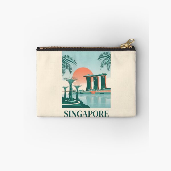Item preview, Singapore Vintage Travel Poster - Minimalist Marina Bay Art Print designed and sold by DuckOddity.