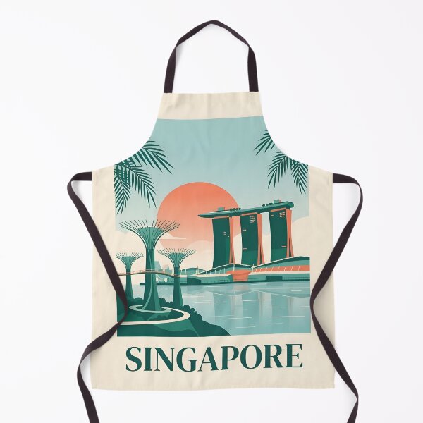 Item preview, Singapore Vintage Travel Poster - Minimalist Marina Bay Art Print designed and sold by DuckOddity.