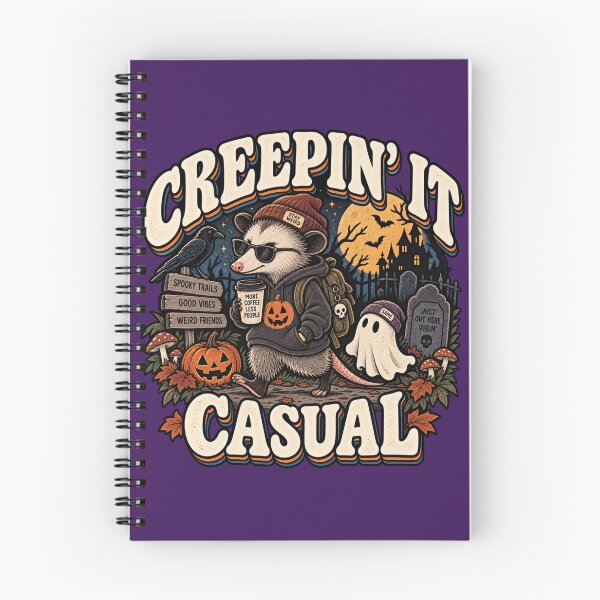 Item preview, Creepin’ It Casual Possum – Funny Retro Halloween Opossum designed and sold by OddCritterCo.