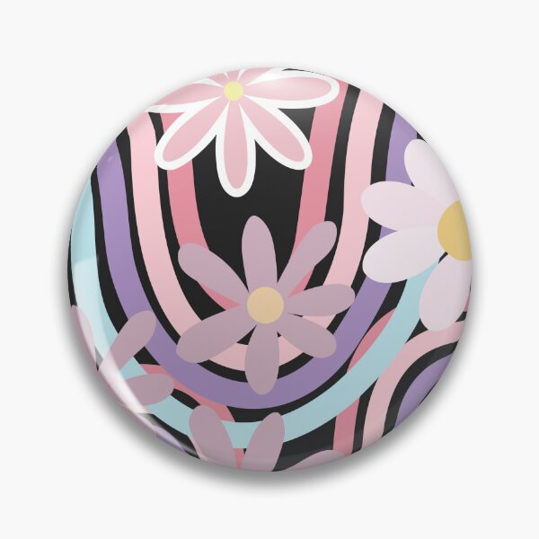 Item preview,  Retro Pastel Daisy Rainbow Waves | 70s Aesthetic Floral Pattern designed and sold by Noor22m.