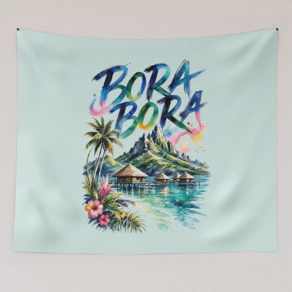 Item preview, Bora Bora Tropical Paradise-Colorful Vintage Island designed and sold by Rosie's Wildflower Boutique.