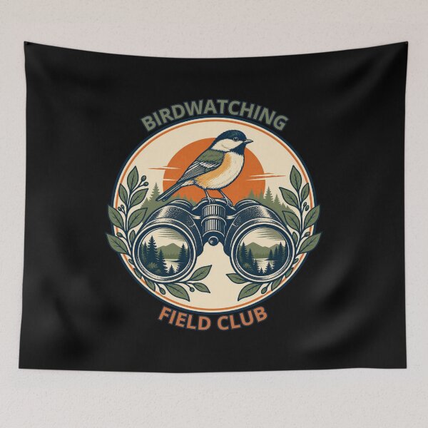 Item preview, Birdwatching Field Club – Retro Bird and Binoculars designed and sold by FreePath-Move.