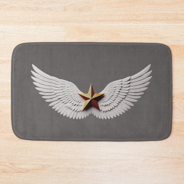 Item preview, Detailed White Feather Wings with Golden and Red Star  designed and sold by Creatby7030.