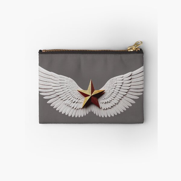 Item preview, Detailed White Feather Wings with Golden and Red Star  designed and sold by Creatby7030.
