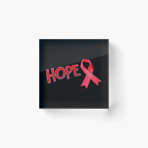 Item preview, Red Awareness Ribbon with "HOPE" Typography  designed and sold by Creatby7030.