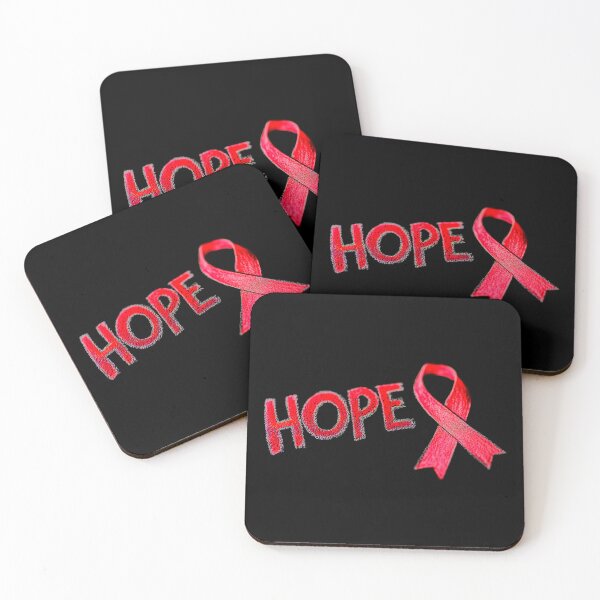 Item preview, Red Awareness Ribbon with "HOPE" Typography  designed and sold by Creatby7030.