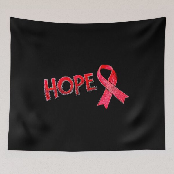 Item preview, Red Awareness Ribbon with "HOPE" Typography  designed and sold by Creatby7030.