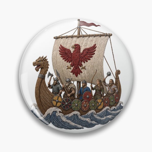 Item preview, Viking Raiders – Embroidered Longship designed and sold by tomperys.