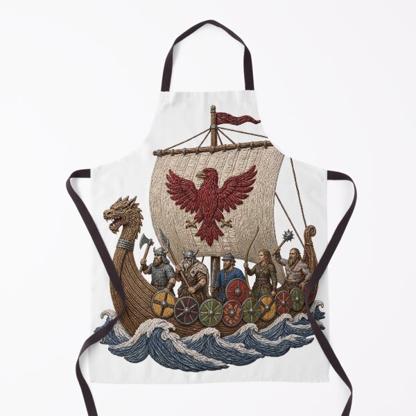 Item preview, Viking Raiders – Embroidered Longship designed and sold by tomperys.