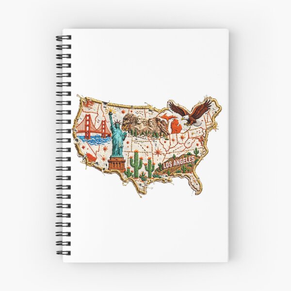 Item preview, Vintage USA Map American Landmarks Collage designed and sold by G.Style .