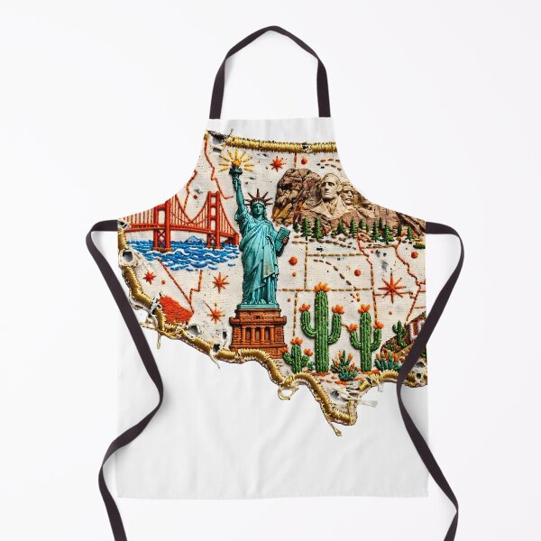 Item preview, Vintage USA Map American Landmarks Collage designed and sold by G.Style .