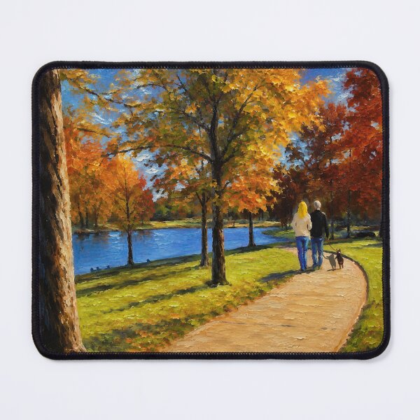 Item preview, Couple Strolling with Dog in Park designed and sold by SuperCoolDuds.