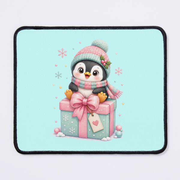 Item preview, Cute Penguin Sitting on a Gift Box | Kawaii Holiday Penguin designed and sold by Verycutethings.