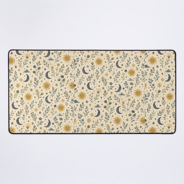 Item preview, Vintage Celestial Sun Moon Floral Pattern designed and sold by Sandy Beach Decor.