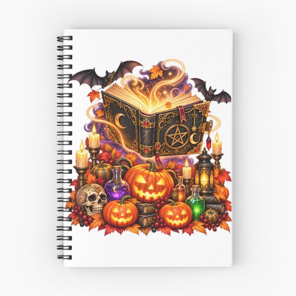 Item preview, Enchanted Halloween Spellbook – Pumpkins, Potions & Magical Glow designed and sold by Clothes With Smiling Animals Walt Gral.