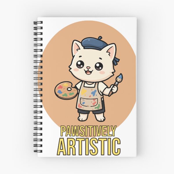 Item preview, Kawaii Painter Cat with Palette designed and sold by eduardoroa22.