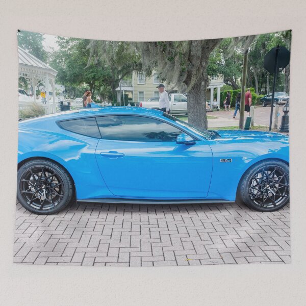 Item preview, 2025 Grabber Blue Ford Mustang GT 5.0 Premium Sports Car Art designed and sold by RichFrancoCars.