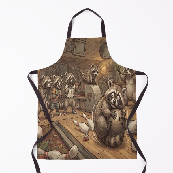 Item preview, Funny trash panda Bowling Alley Chaos Cartoon Humor designed and sold by AfresStudio.