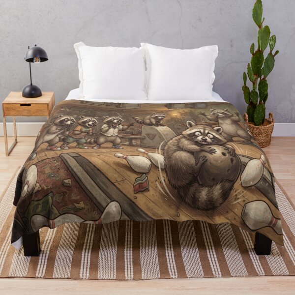 Item preview, Funny trash panda Bowling Alley Chaos Cartoon Humor designed and sold by AfresStudio.