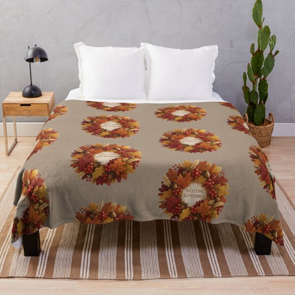 Item preview, Welcome September Autumn Wreath Minimalist Cozy Fall Aesthetic Classic Design designed and sold by ORIGINS LINES.