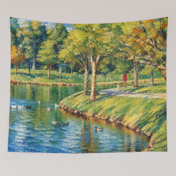 Item preview, Walking the dog by the Pond designed and sold by SuperCoolDuds.
