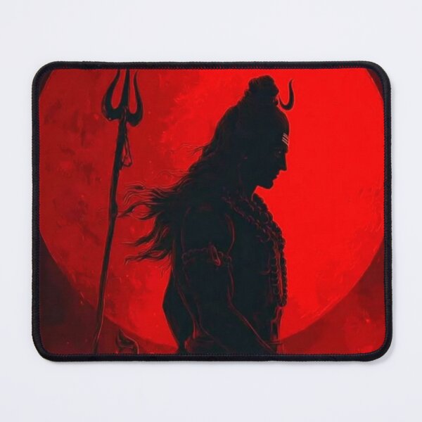 Item preview, Lord Shiva Trishul Crimson Red Moon Flames Divine Hindu Art designed and sold by Mystic & Celestial Art.