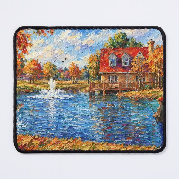 Item preview, Fishing at the Cottage Pond designed and sold by SuperCoolDuds.