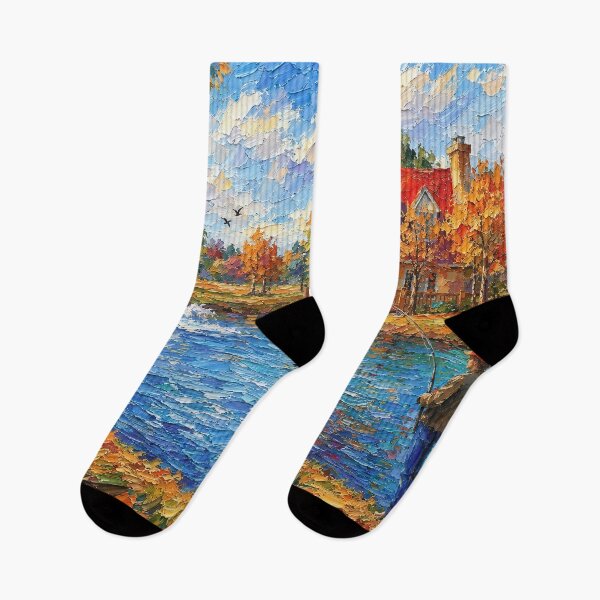 Item preview, Fishing at the Cottage Pond designed and sold by SuperCoolDuds.