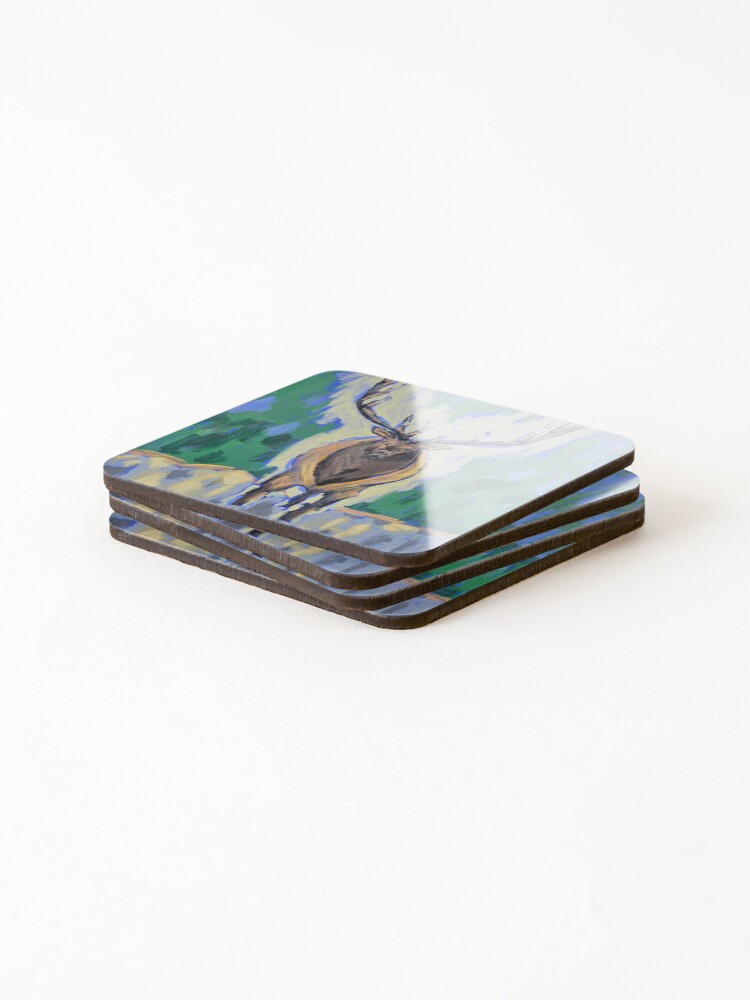 Thumbnail 4 of 5, Coasters (Set of 4), Elk Bugle  designed and sold by RudyYoder.